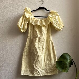 H&M  |  sunny yellow linen dress ~ *discounted for flaw*